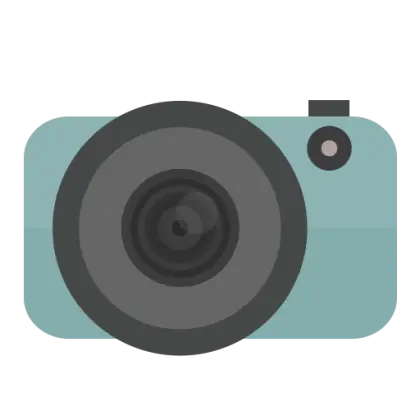 Flat Blue Camera Icon Illustration