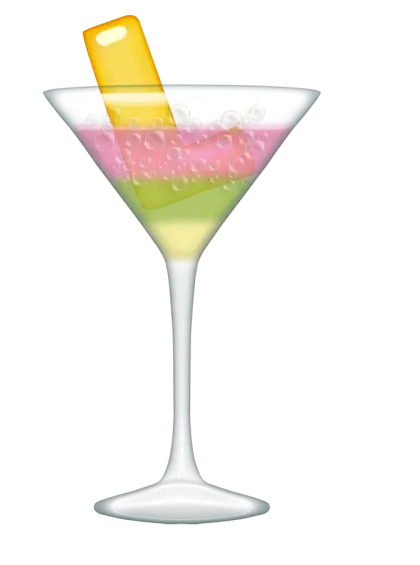 Stylized Martini Glass With Layers of Drink