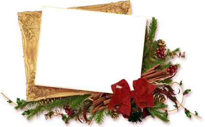Christmas Frame with Festive Decorations