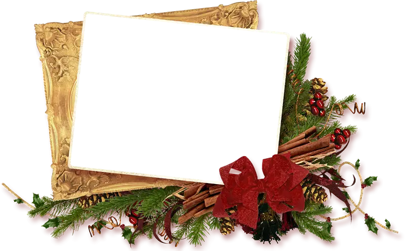 Christmas Frame with Festive Decorations
