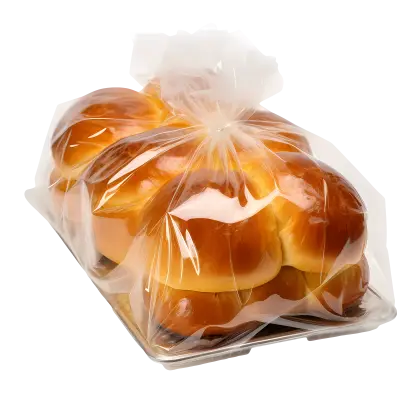 Packaged Fresh Bread Rolls in Transparent Bag
