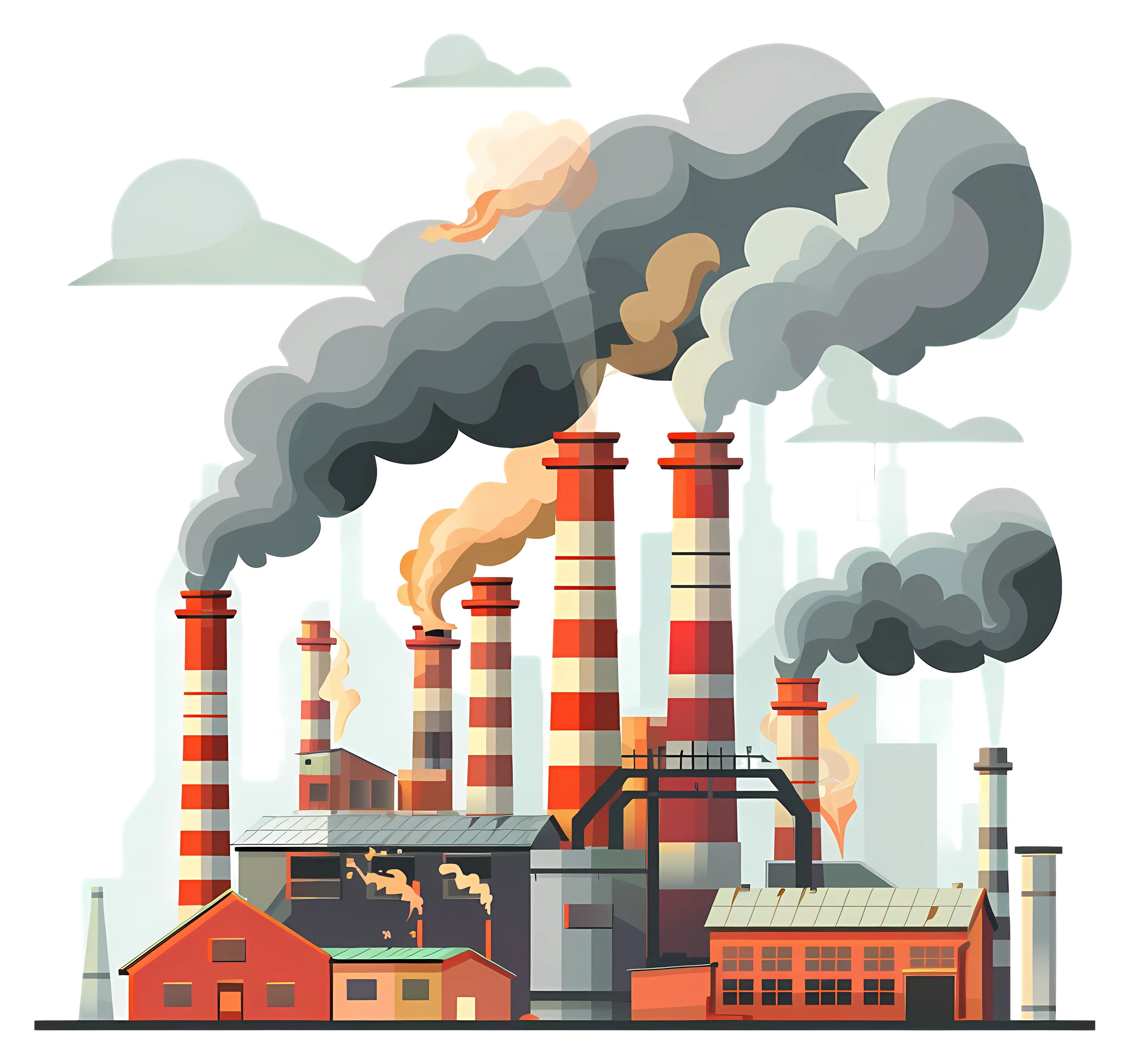Industrial Smoke Pollution in Factories