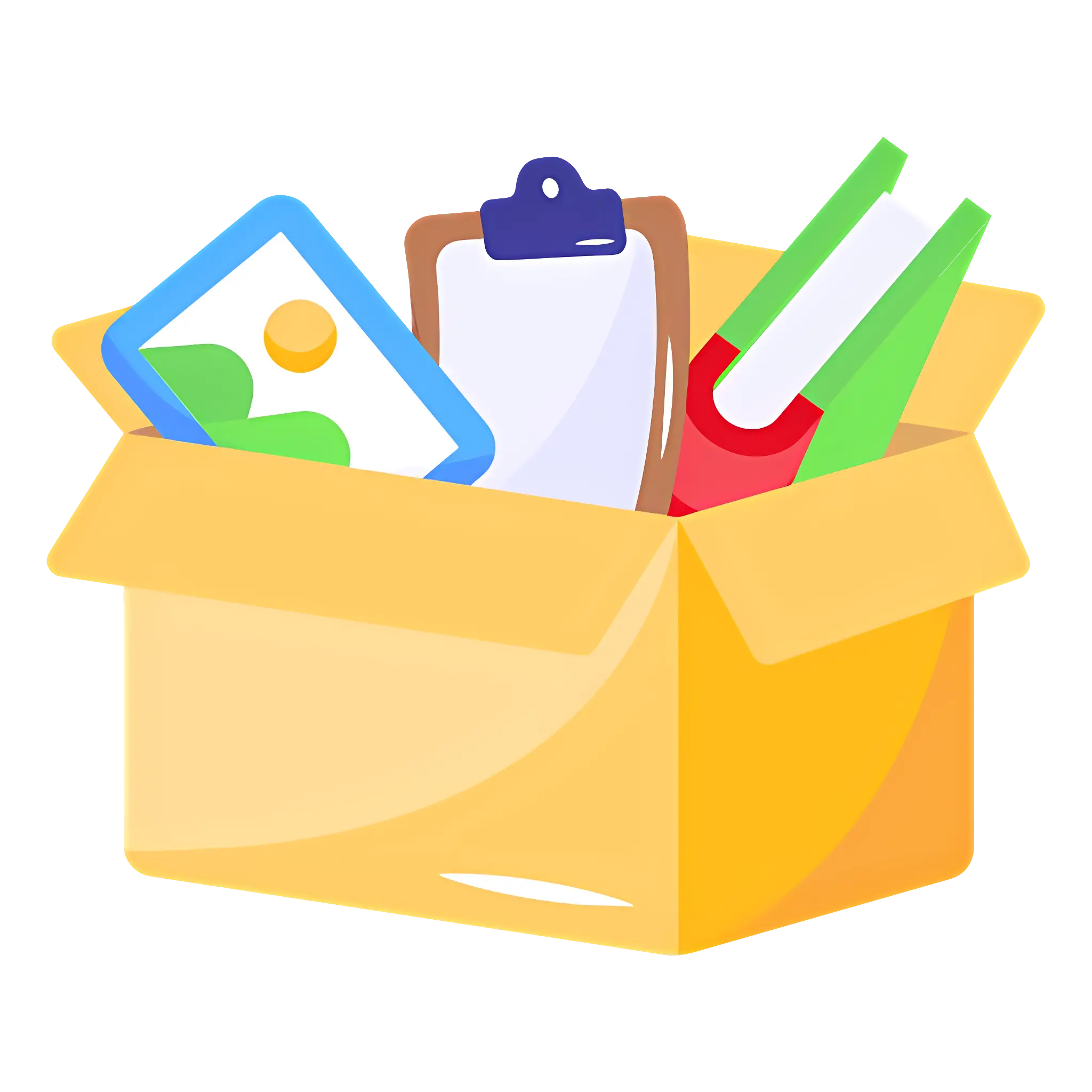 Box with Office Supplies