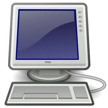 Desktop Computer with Monitor and Keyboard