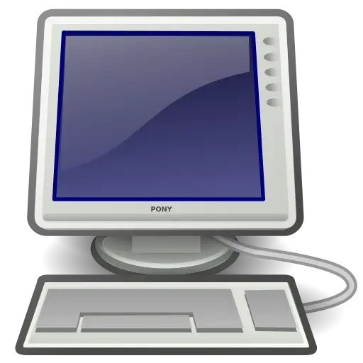 Desktop Computer with Monitor and Keyboard