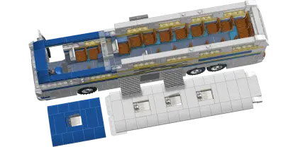 LEGO Passenger Bus Model with Interior Detail