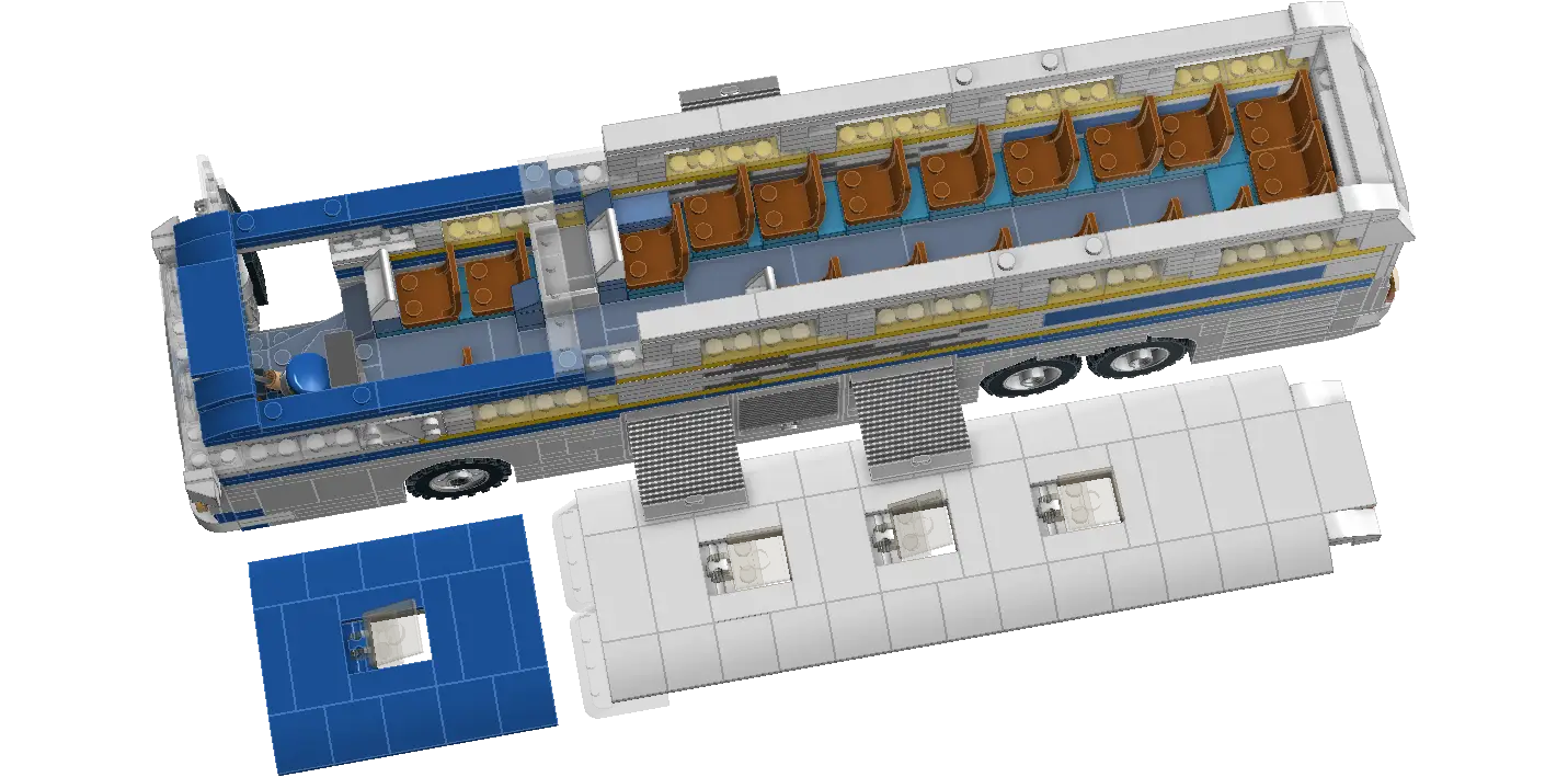 LEGO Passenger Bus Model with Interior Detail
