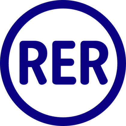 RER Logo in Blue Circle