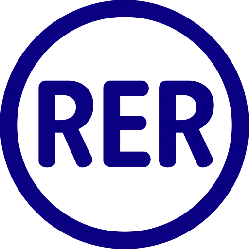 RER Logo in Blue Circle