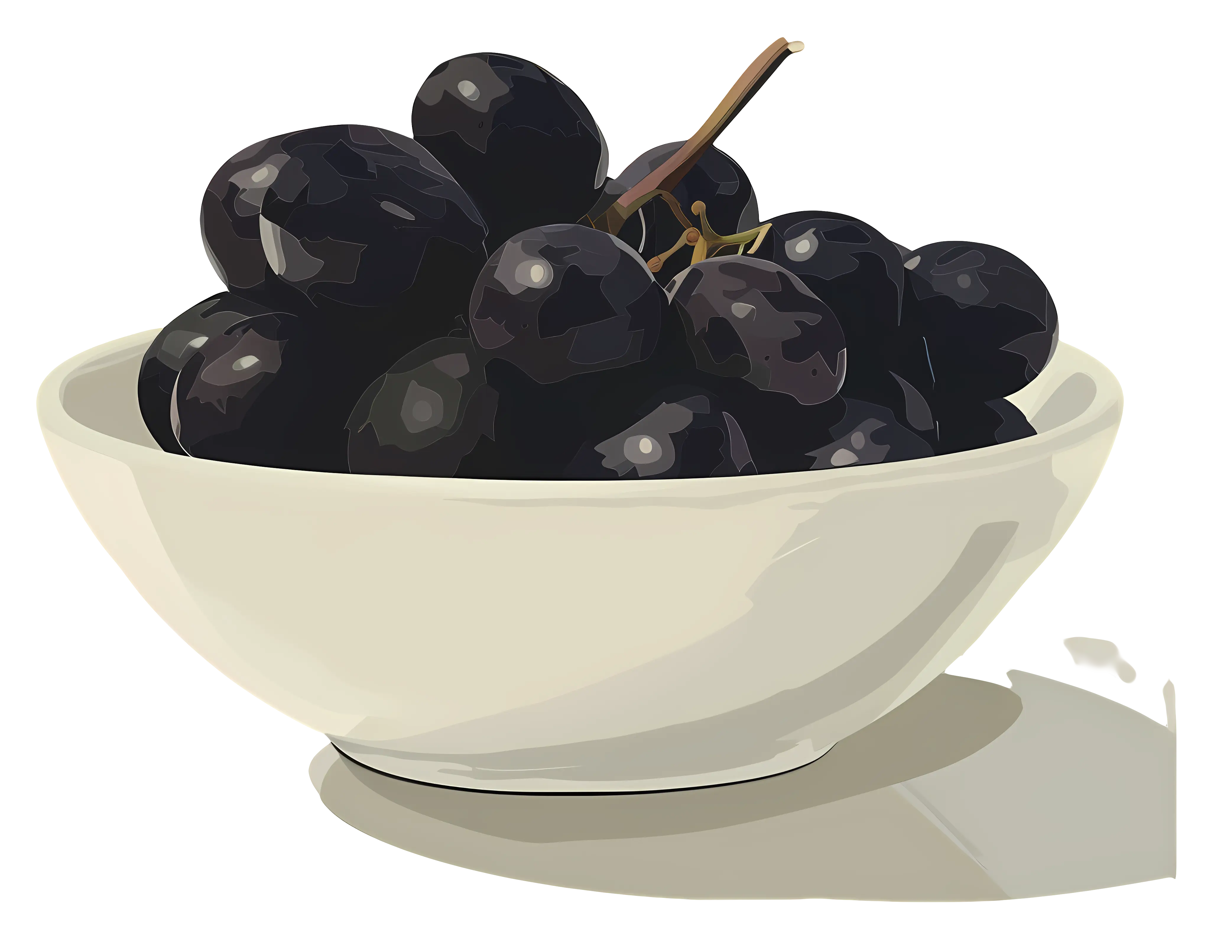Bowl of Fresh Black Grapes