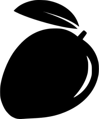 Mango Silhouette with Leaf