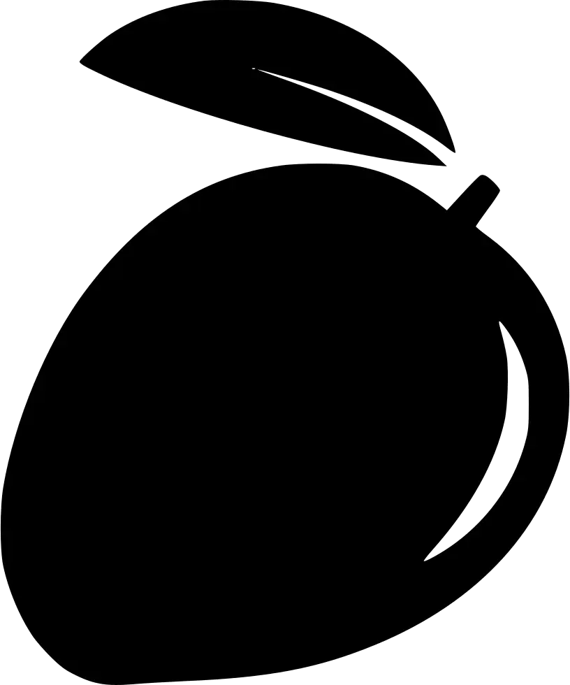 Mango Silhouette with Leaf