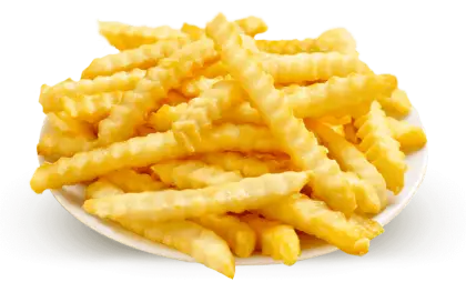Plate of Crispy Crinkle-Cut Fries