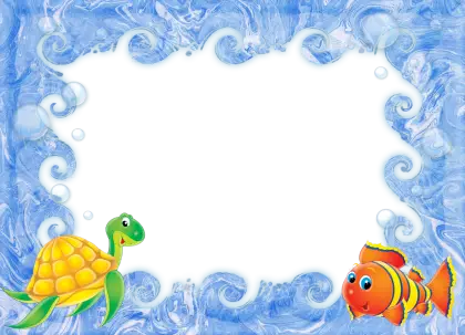 Turtle and Fish in Ocean Frame