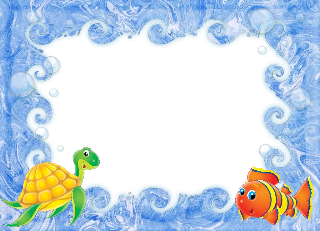 Turtle and Fish in Ocean Frame