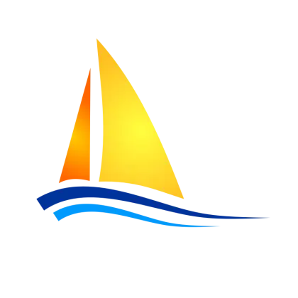 Sailboat with Vibrant Sails on Ocean Waves