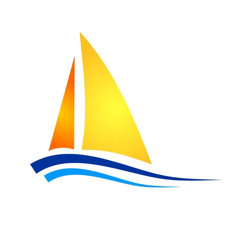 Sailboat with Vibrant Sails on Ocean Waves