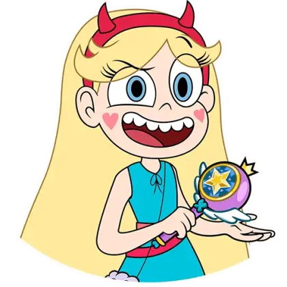 Cartoon Girl with Magic Wand