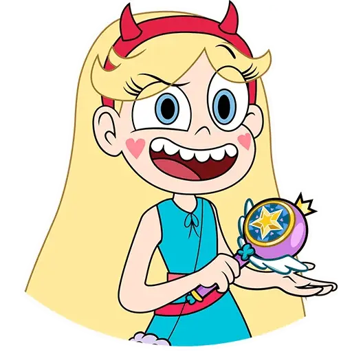Cartoon Girl with Magic Wand