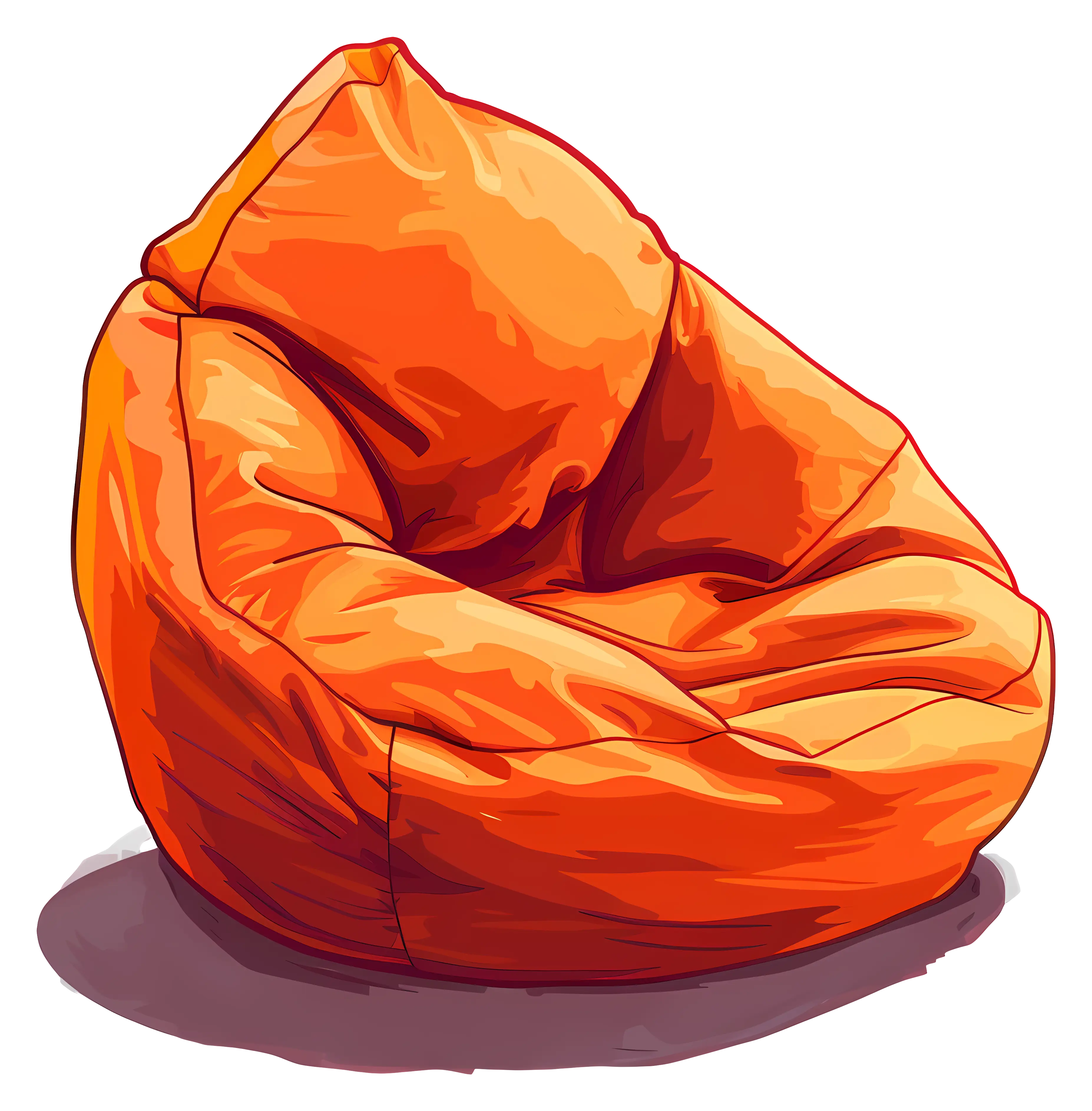 Cozy Orange Bean Bag Chair