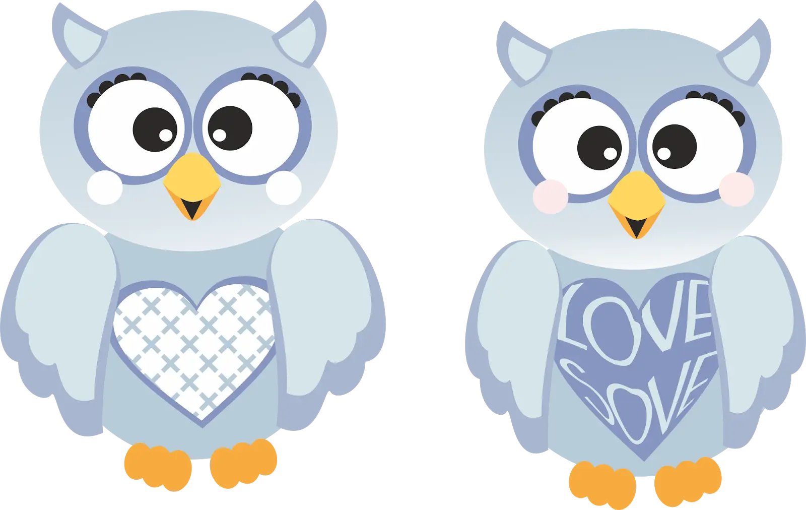 Cute Cartoon Owl Couple Illustration with Love Theme