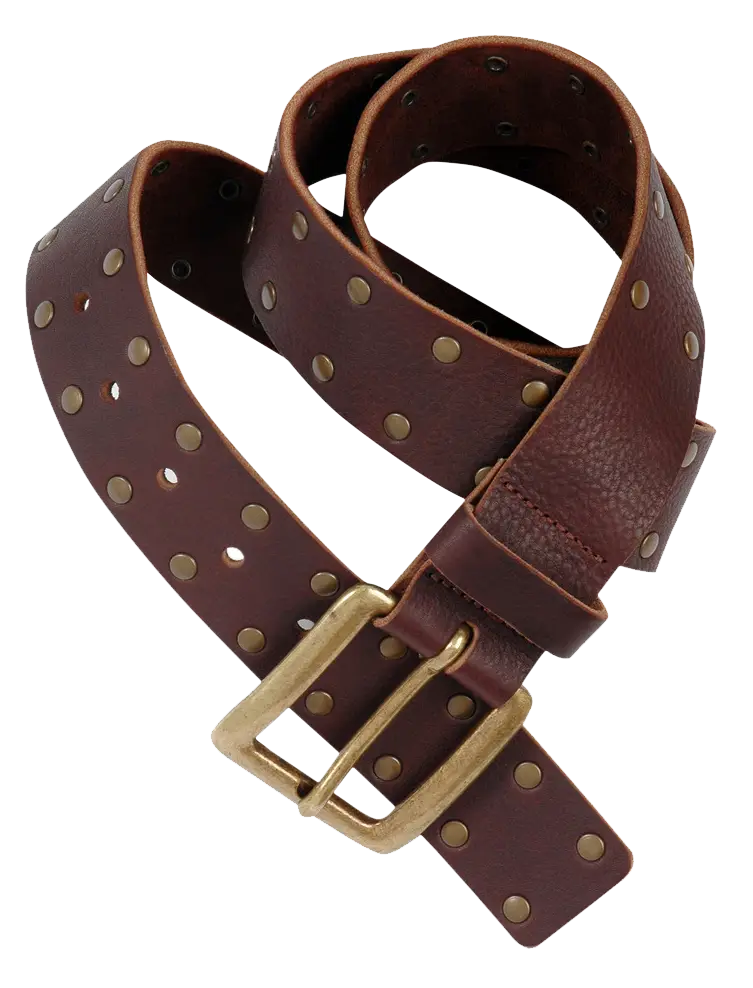 Brown Leather Belt with Buckle