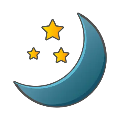 Crescent Moon and Stars Illustration