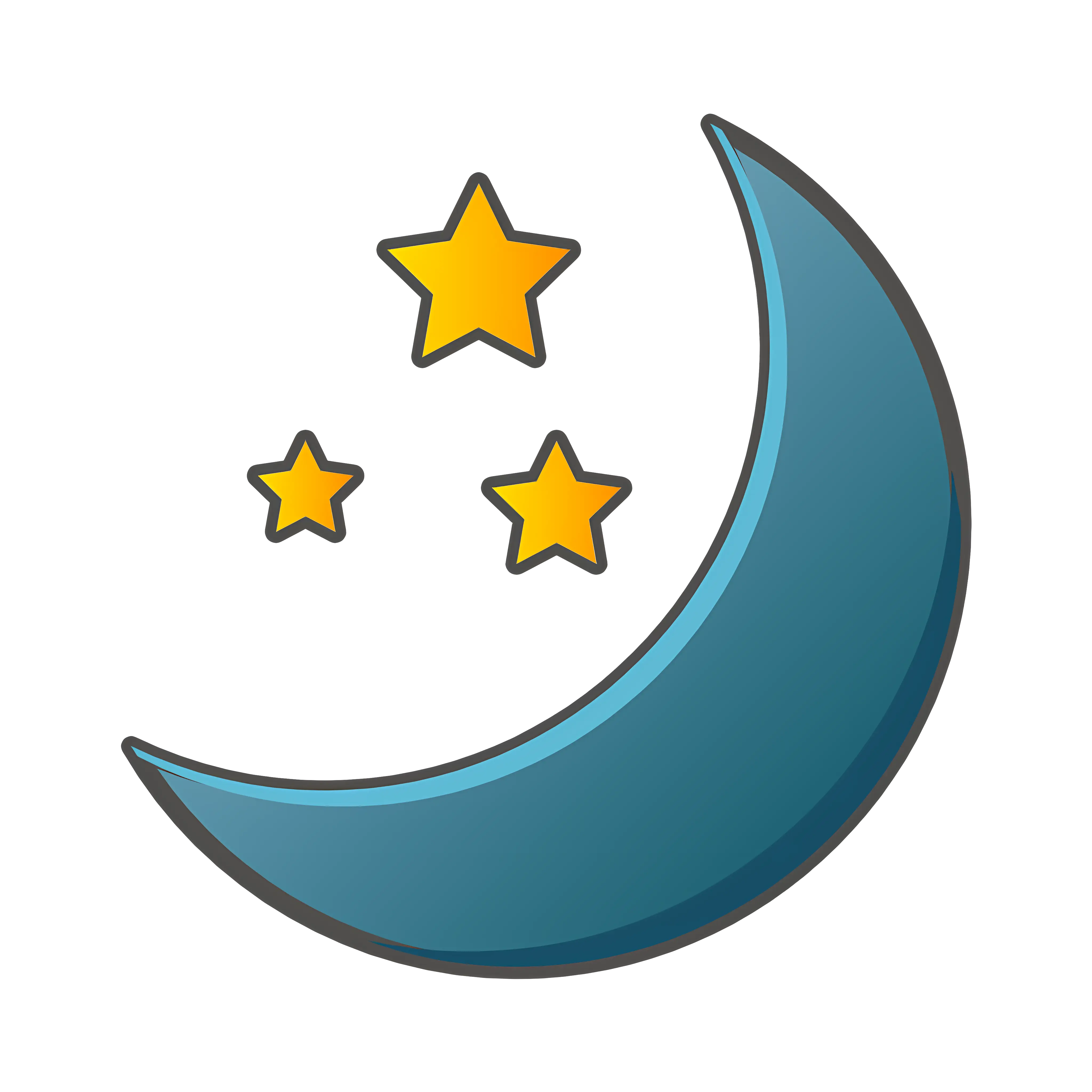 Crescent Moon and Stars Illustration