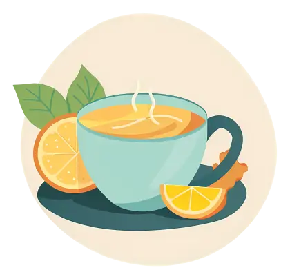 Hot Lemon Herbal Tea in a Cup