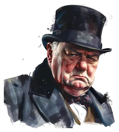 Man with Top Hat Portrait Art