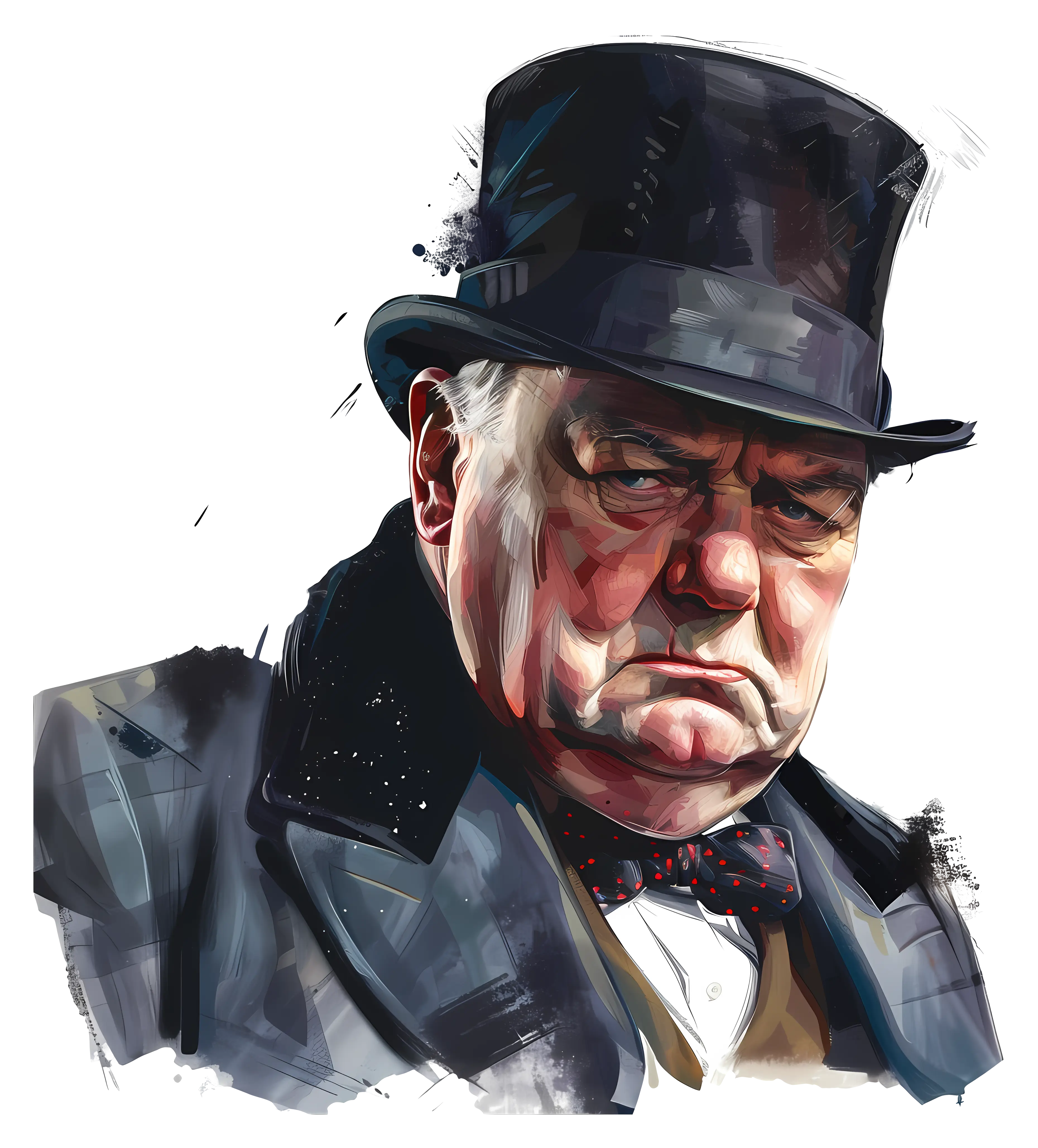 Man with Top Hat Portrait Art