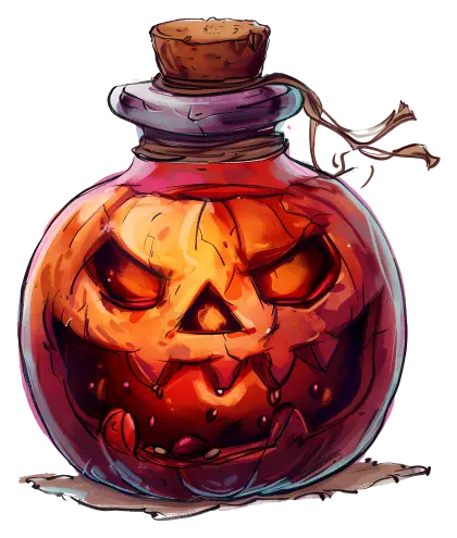 Spooky Pumpkin Potion Bottle