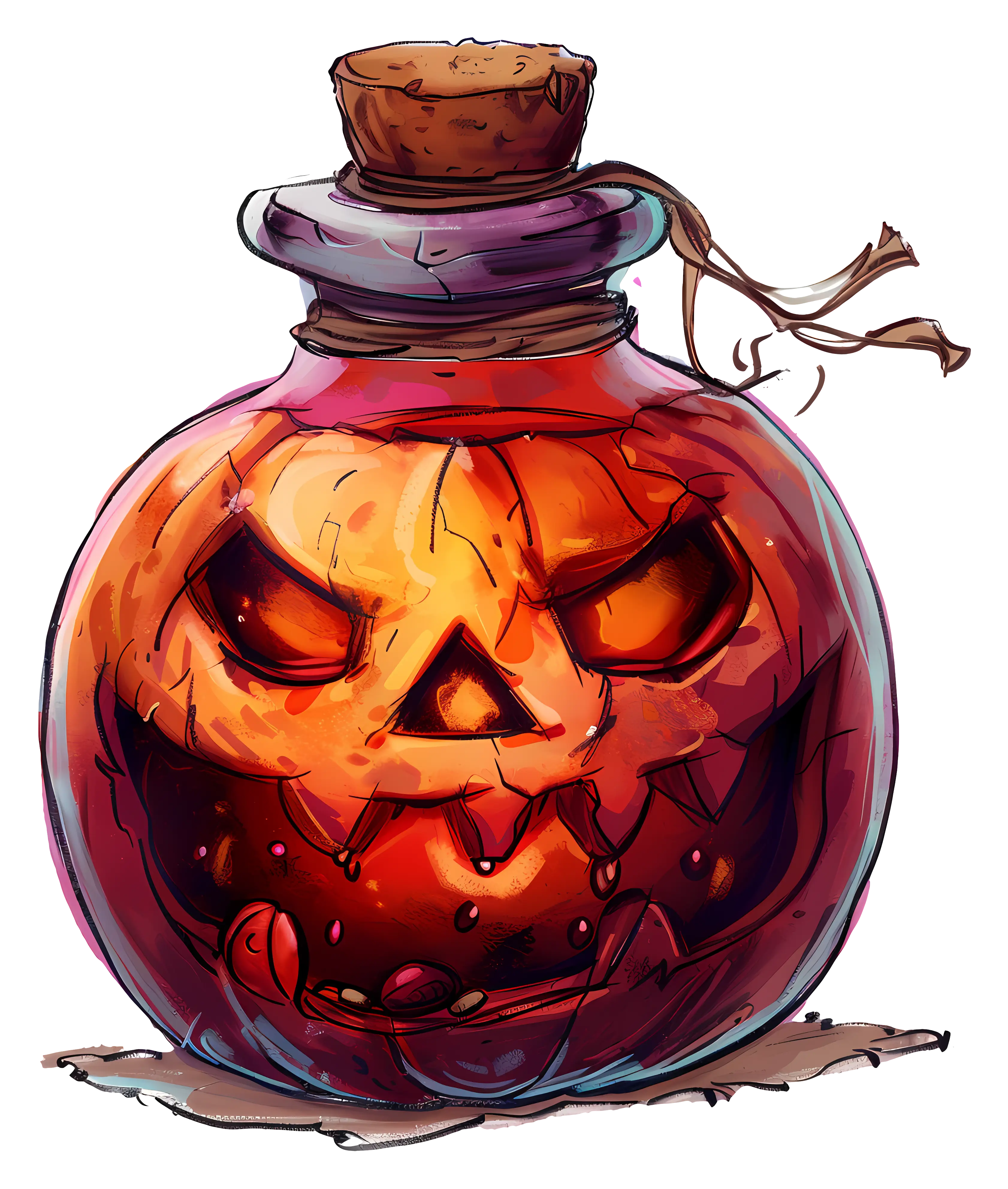 Spooky Pumpkin Potion Bottle