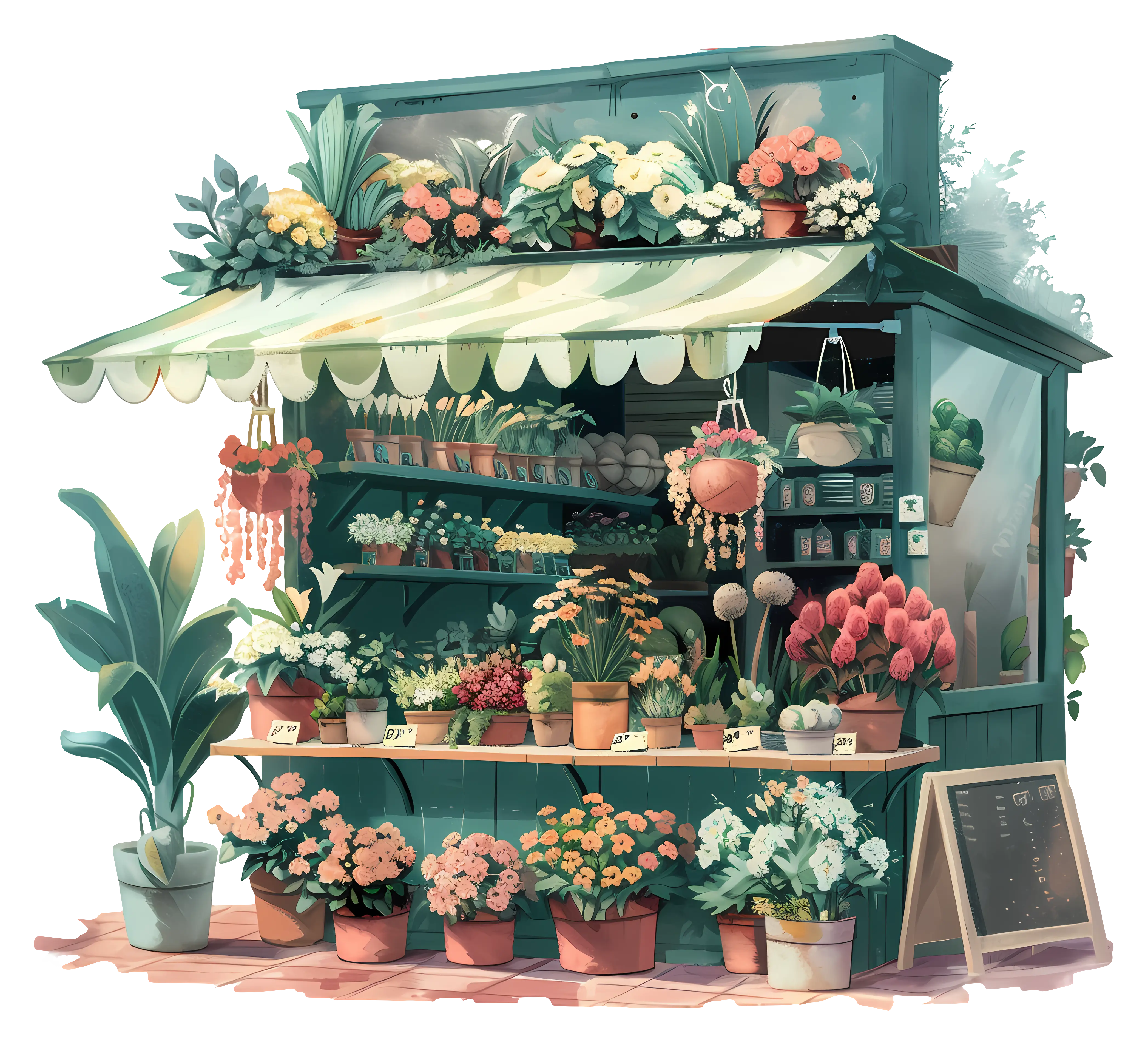 Charming Flower Shop with Potted Plants