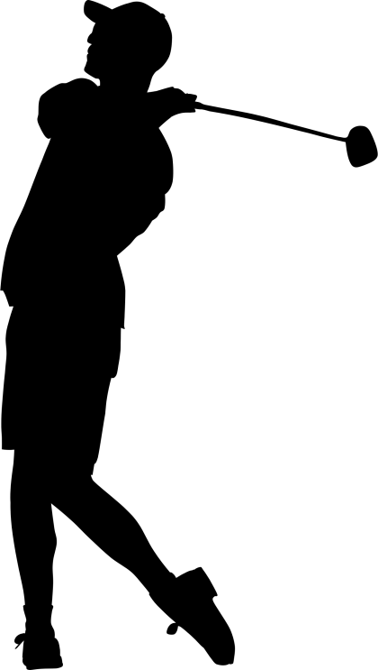 Silhouette of a Golfer Swinging