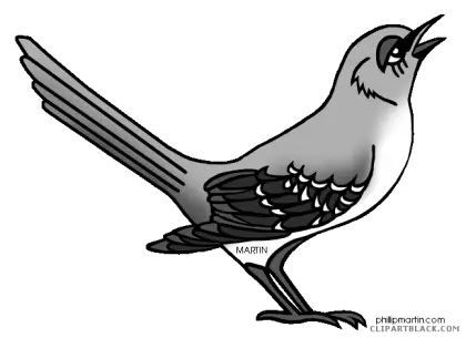 Gray Singing Songbird Illustration