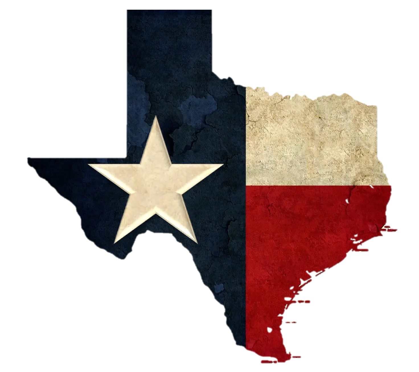 Texas State Map Featuring Lone Star Design