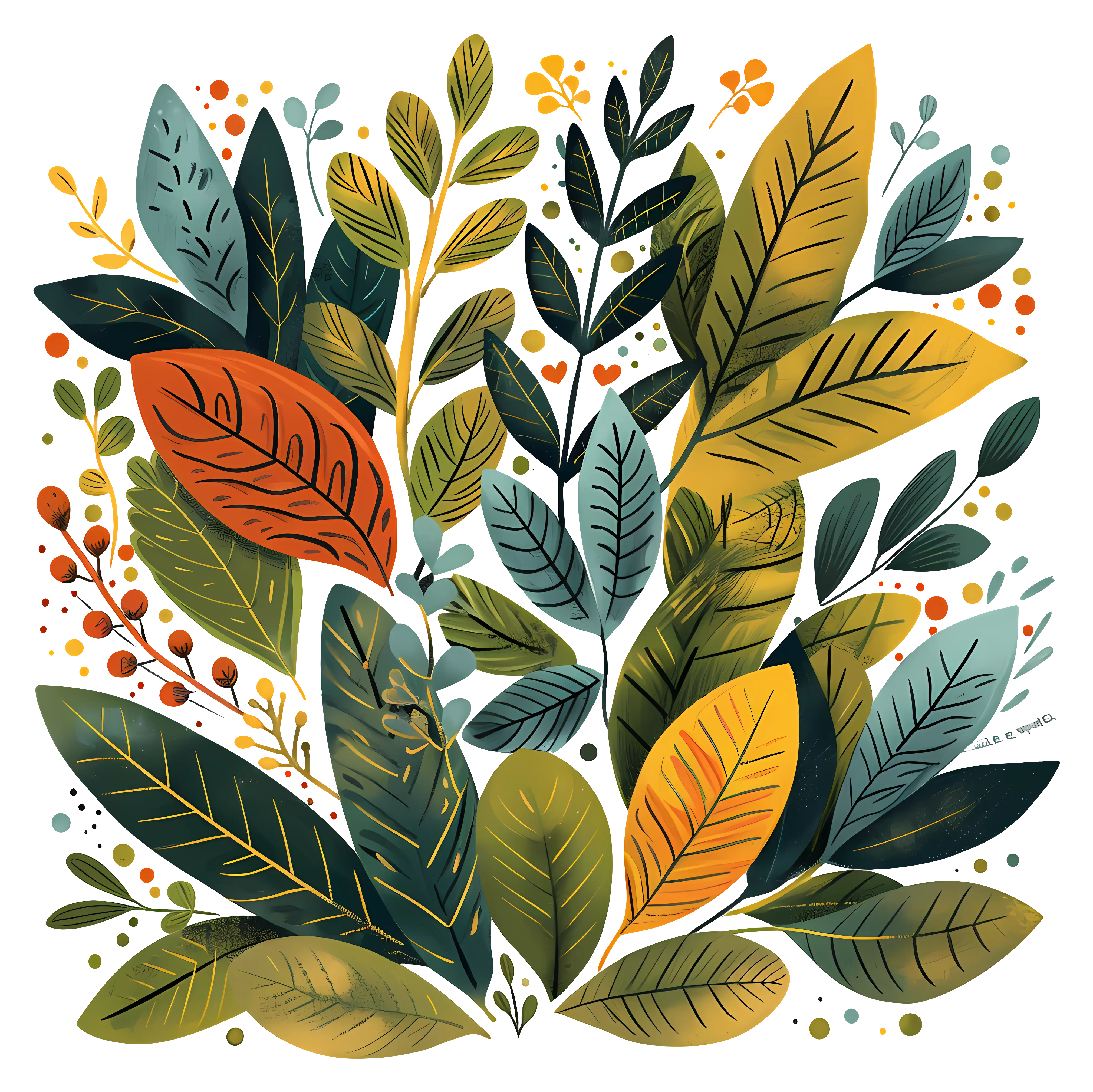 Colorful Leaves Illustration