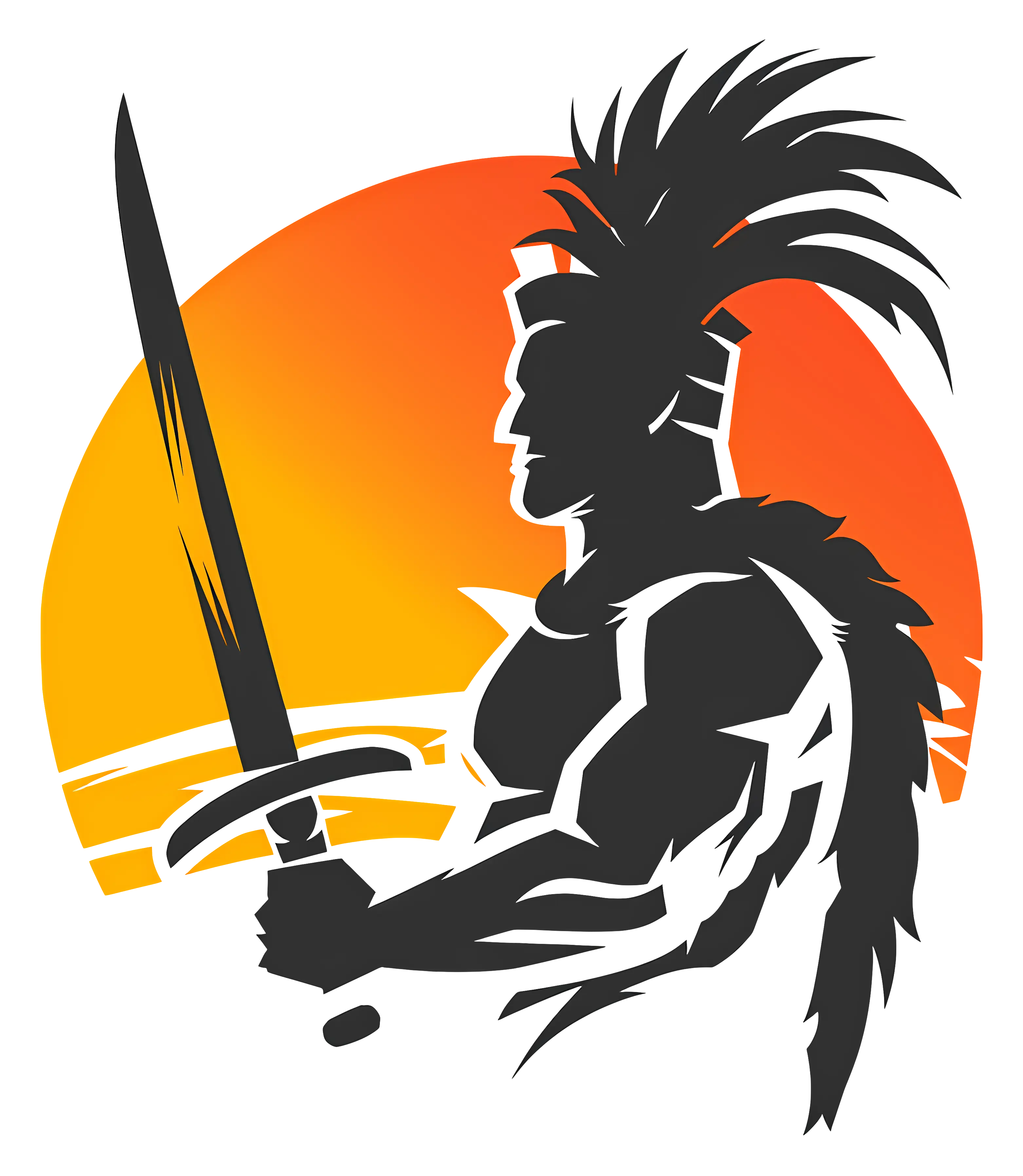 Warrior Silhouette with Sword