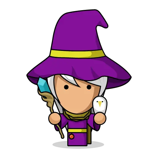 Cute Wizard Cartoon Character