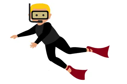 Scuba Diver with Snorkel and Flippers