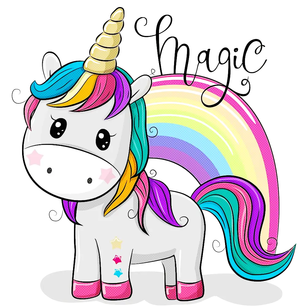 Cute Unicorn with Rainbow