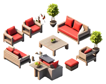 Outdoor Furniture Set with Cushions