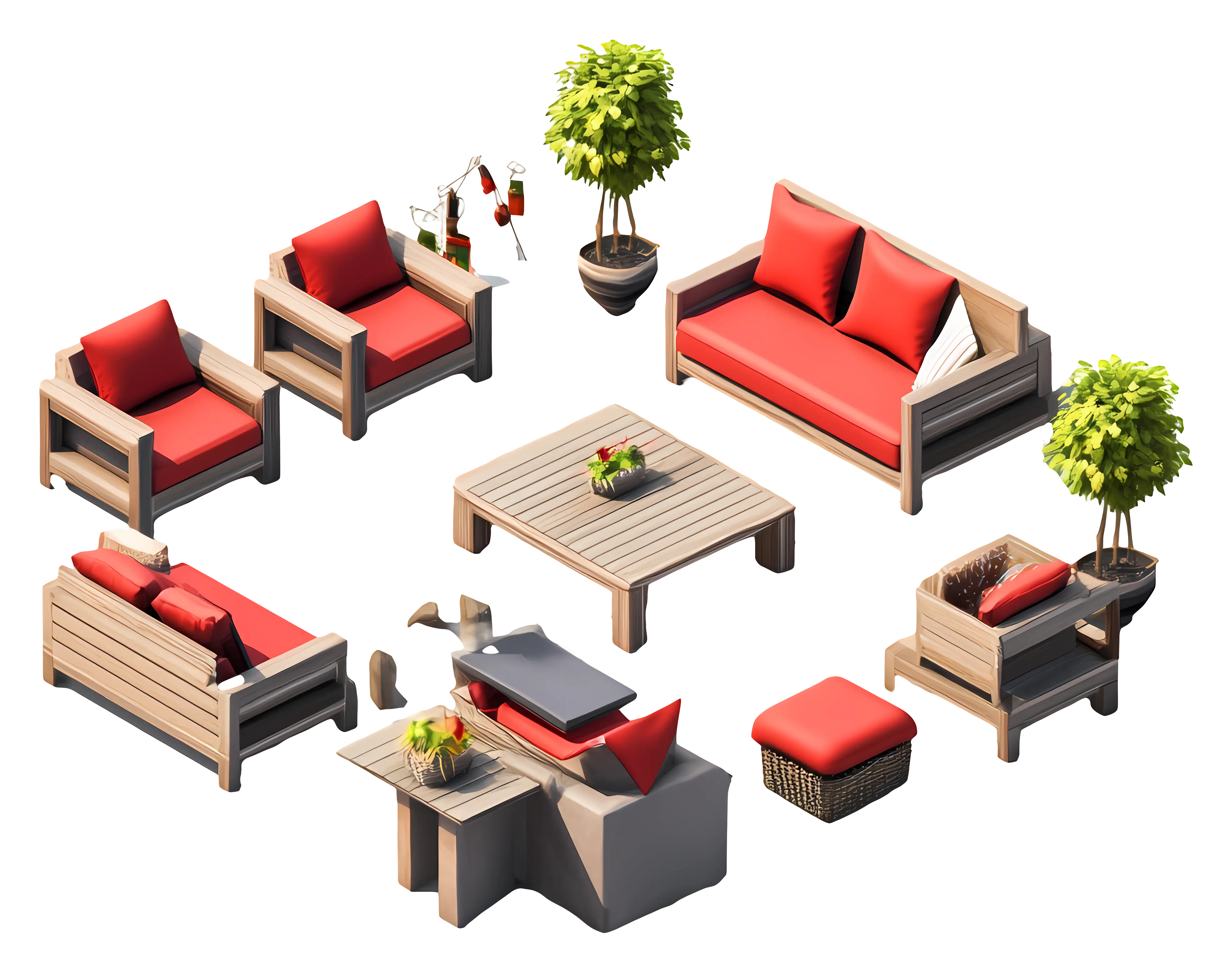 Outdoor Furniture Set with Cushions