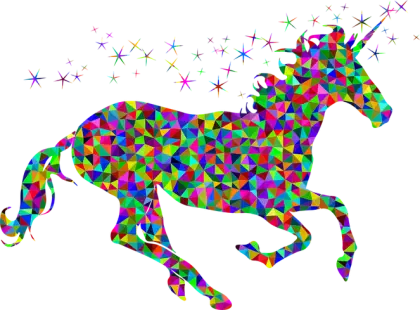 Vivid Polygonal Unicorn Artwork