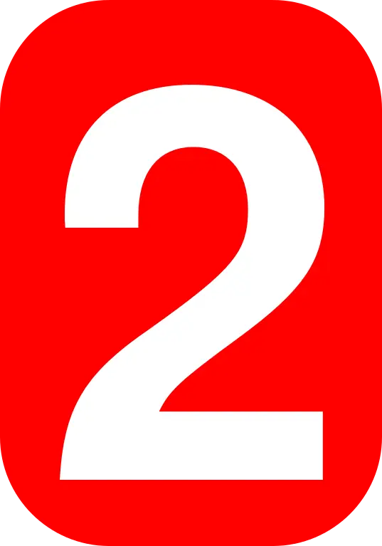 Bold Red Number Two Illustration