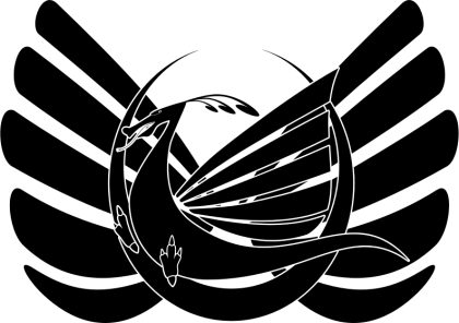 Black Phoenix Logo with Wings Spread