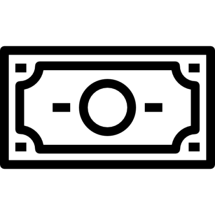 Black Money Icon Outline Design