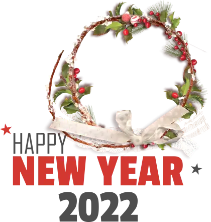 Happy New Year 2022 Wreath