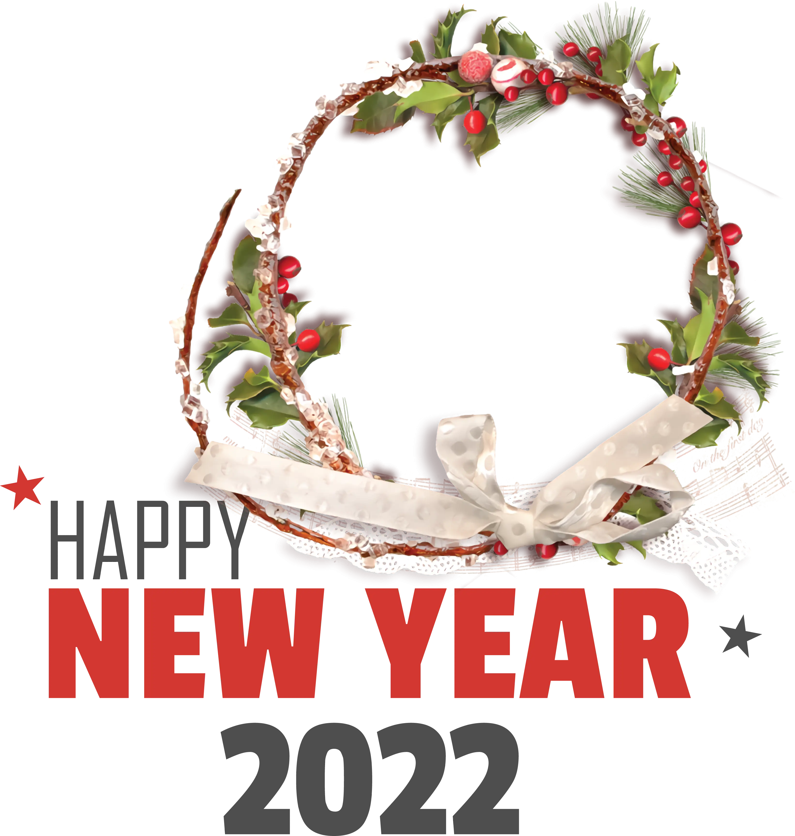 Happy New Year 2022 Wreath